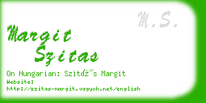 margit szitas business card